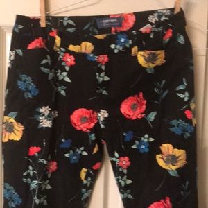 Floral black pants